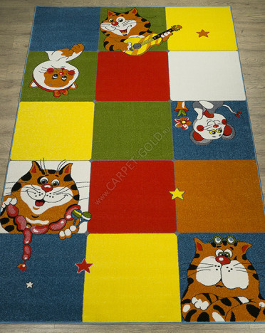 Ковер российский 20717-22088 Фэнси (Фризе, красный, желтый, синий)