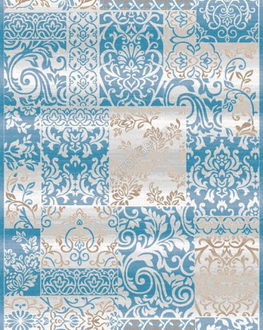 Ковер российский 20138-25026 Премиум (Полиэстер, бежевый, голубой)