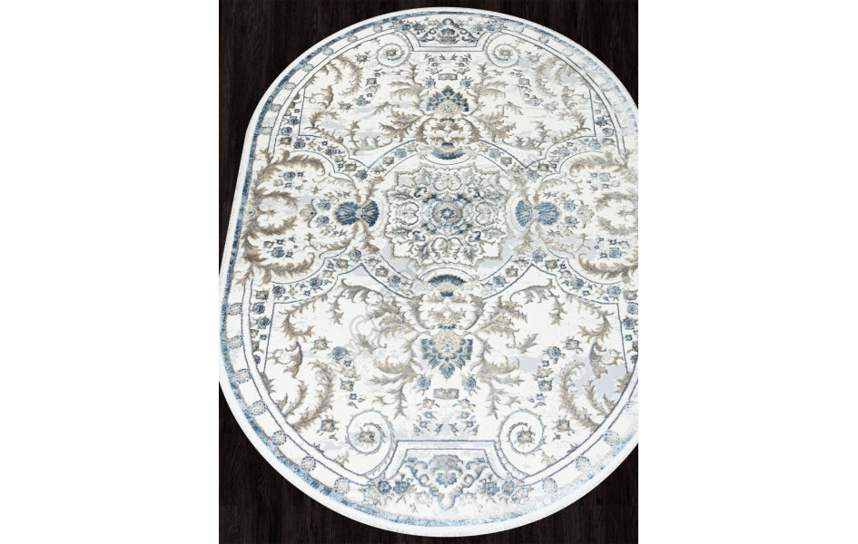 Ковер 00765A - D.BLUE FDY / CREAM HB - Овал - коллекция SAHARA