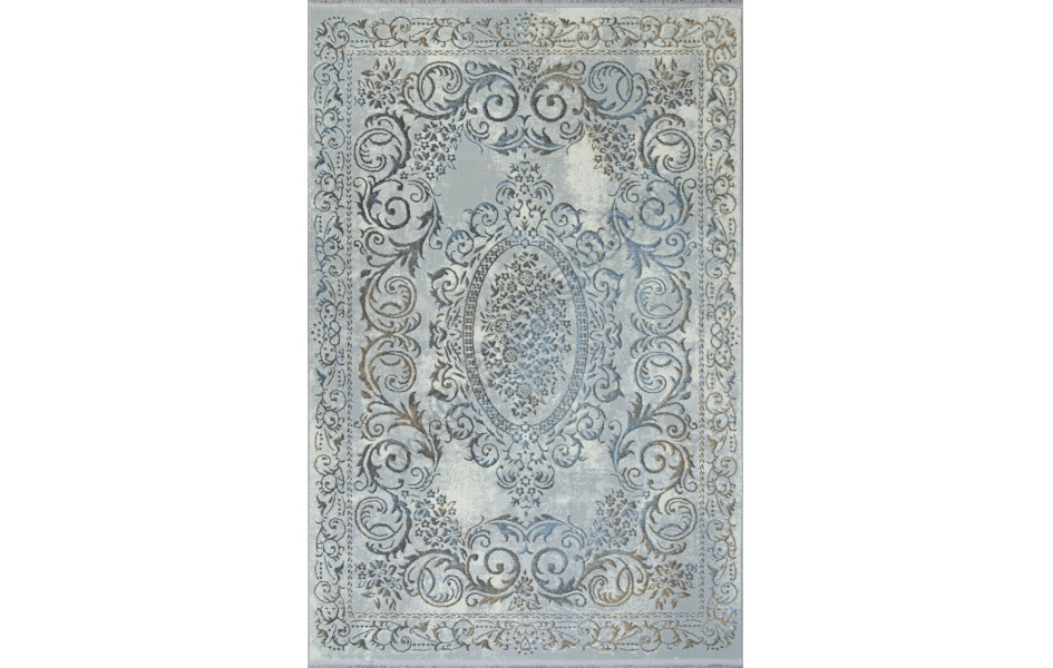 Ковер 00766A - GREY HB / L.BLUE FDY - Прямоугольник - коллекция SAHARA